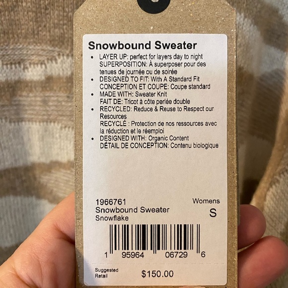 Prana Skowbound Sweater size small. Beige/cream design in wool blend. - Picture 8 of 9